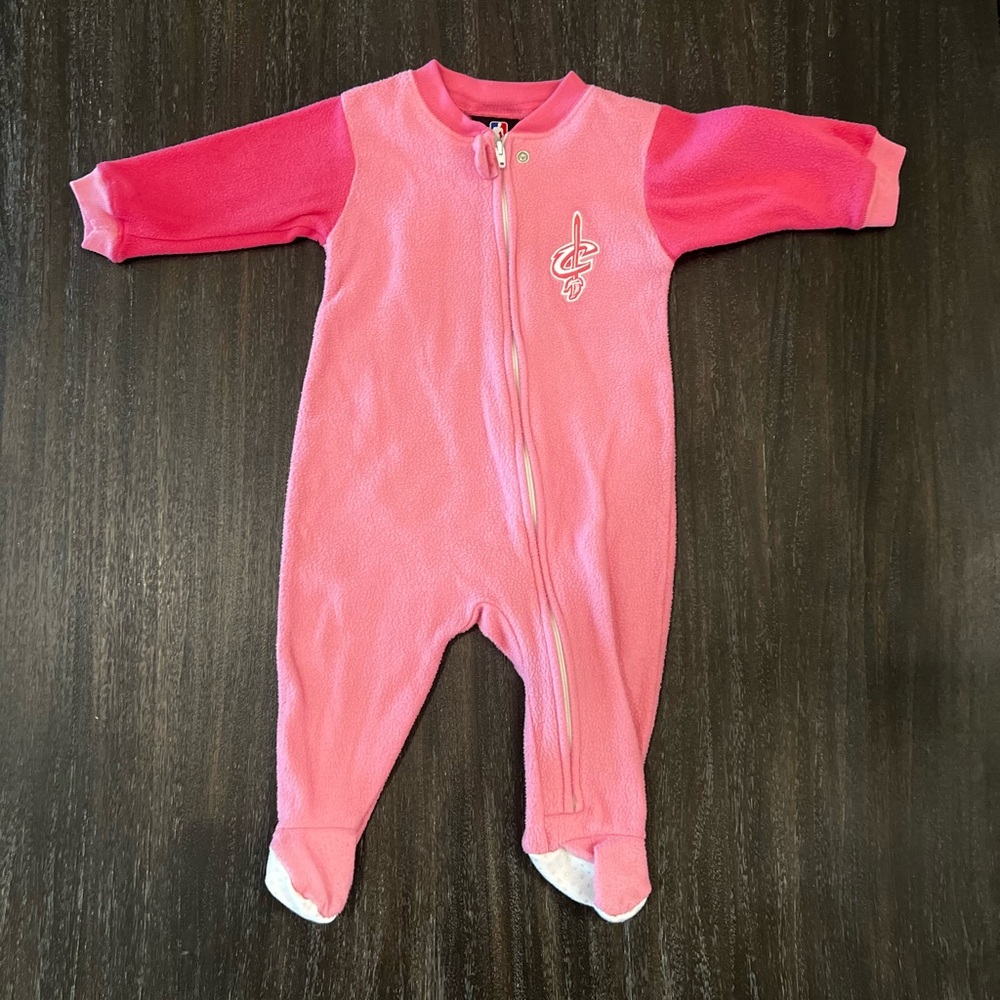 Cleveland Cavalier’s PJs Pink Kids One Piece 0/3 months